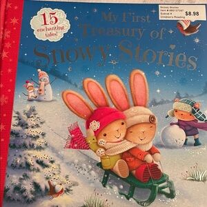 Snowy Stories Book with Red and Blue Cover